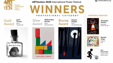 ARTtention 2026 International Poster Festival winners featuring awarded posters by Jouri Toreev, Aleksandra Kortas, Dmytro Dziuba, and Honorable Mention recipients.