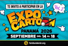 Poster promoting the 2nd Expo Cartoon Panama 2026 international cartoon competition.