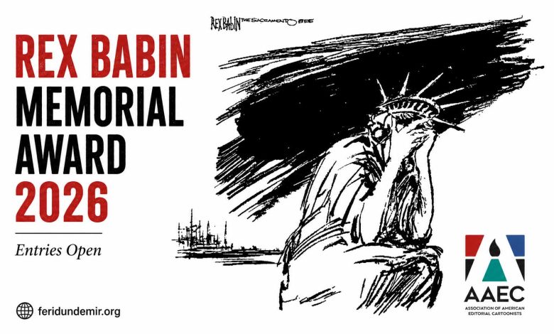 2026 Rex Babin Memorial Award call for entries announced by the Association of American Editorial Cartoonists (AAEC).