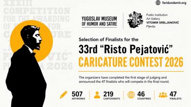 Official finalists announced for the 33rd Risto Pejatovic International Caricature Contest 2026 in Montenegro.