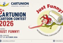 Official poster of the 5th CARTUNION Cartoon Contest 2026 international cartoon competition