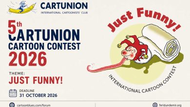 Official poster of the 5th CARTUNION Cartoon Contest 2026 international cartoon competition