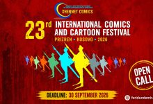 Official call for the 23rd International Comics and Cartoon Festival Prizren 2026.