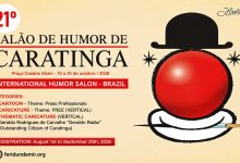 Official poster of the 21st Caratinga International Humor Salon 2026 in Brazil.