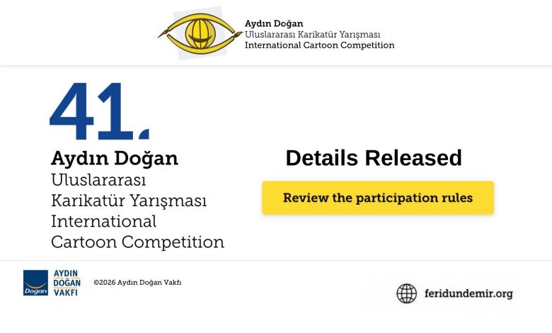 Official poster of the 41st Aydın Doğan International Cartoon Competition 2026.