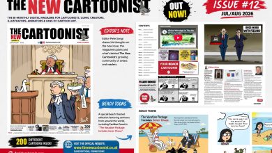 The New Cartoonist Issue #12 July/August 2026 featuring Chris “Dink” Williams and the Beach Toons cartoon selection