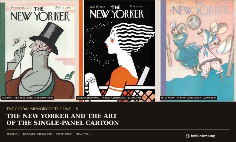 The New Yorker cartoon history with Eustace Tilley, Peter Arno, James Thurber and Saul Steinberg