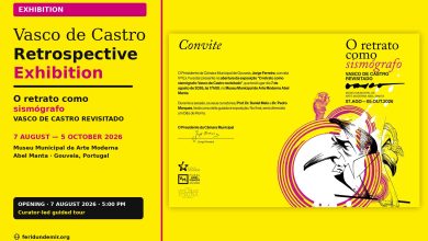 Official poster of the Vasco de Castro retrospective exhibition at the Museu Municipal de Arte Moderna Abel Manta in Gouveia, Portugal.