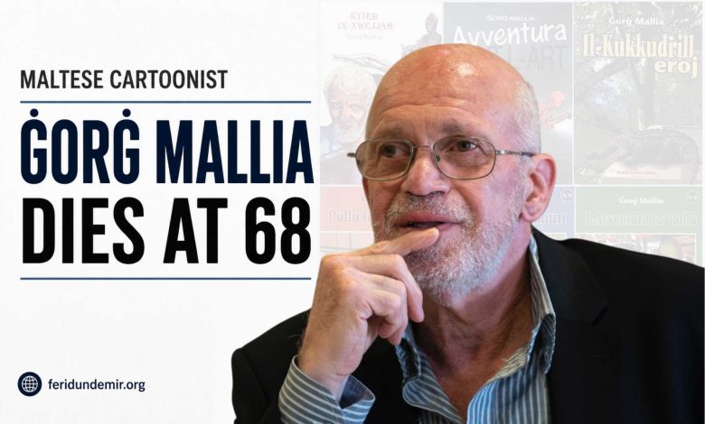Maltese cartoonist Ġorġ Mallia, who died at the age of 68