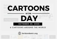 Six international editorial cartoons featured in Cartoons of the Day, October 20, 2026