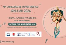 Official poster of the 15th GIN-UAH Graphic Humor Contest 2026 in Spain