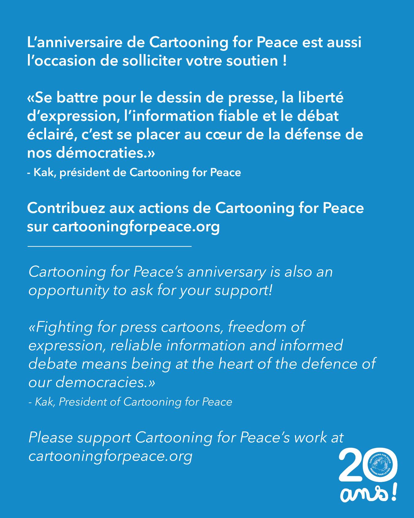  Cartooning for Peace Marks 20 Years with a Call to Defend Freedom of Expression